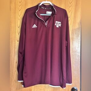 Adidas Maroon Texas A&M Quarter-Zip Pullover